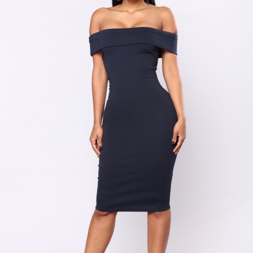 Off the shoulder midi dress
